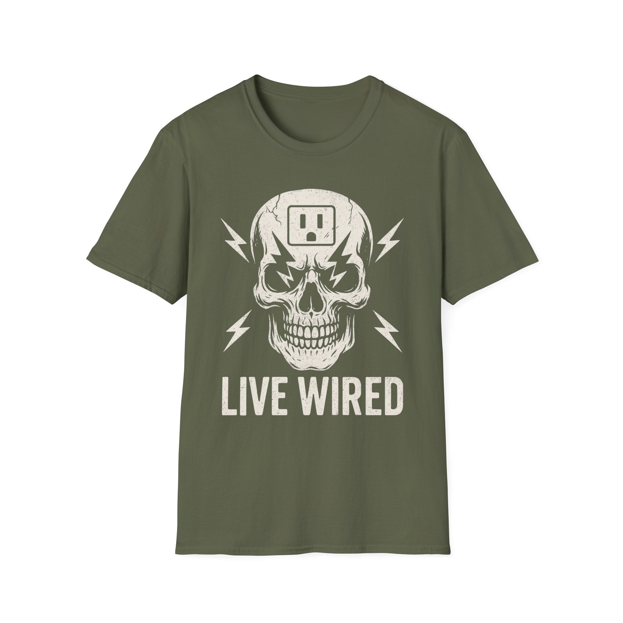 Live Wired Skull T-Shirt